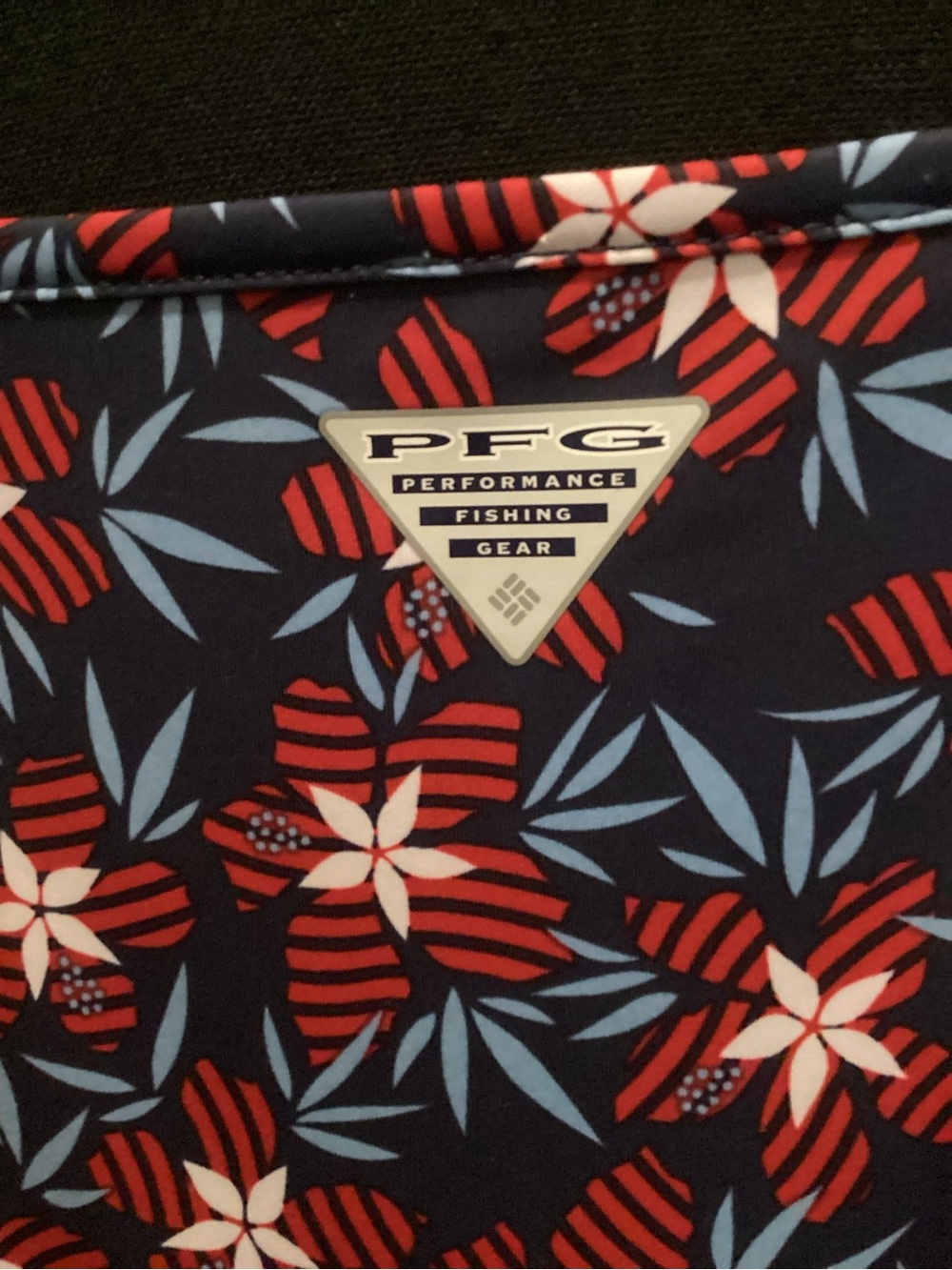 C50. Sleeveless Columbia PFG Floral Midi Dress in Navy with Red & Blue Blooms - Picture 3 of 7